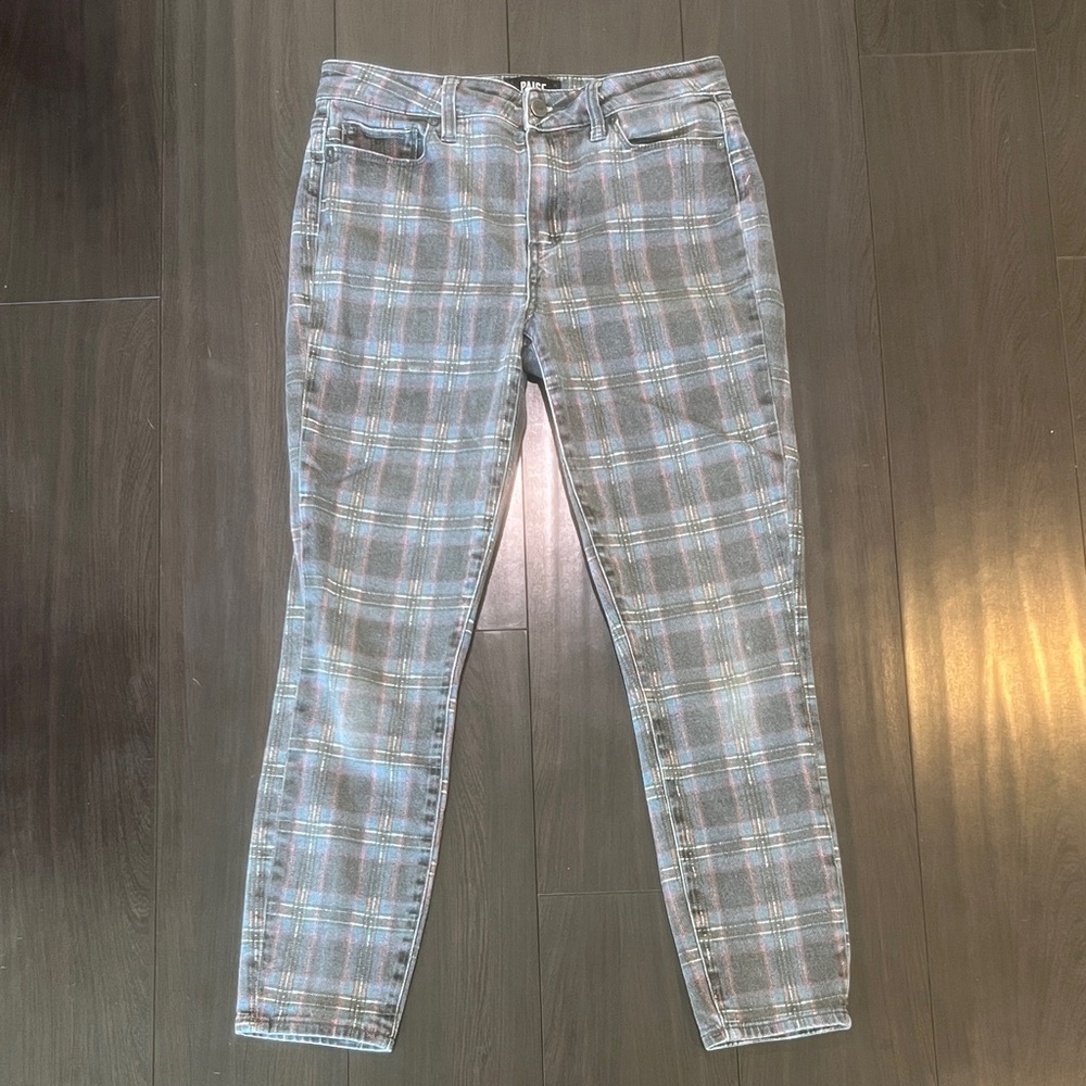 PAIGE HOXTON Plaid Ankle Jeans Size 29